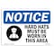 Signmission OSHA, Hard Hats Must Be Worn In This Area With Symbol, 14in X 10in Rigid Plastic, NS-P-1014-L-13289 OS-NS-P-1014-L-13289 - alternate 1